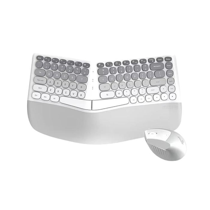Mofii BOMI Ergonomic Wireless Keyboard and Mouse Split Wave Keyboard With Wrist Rest & Vertical Mouse