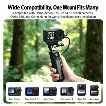 LKTOP 5000mAh Battery Handle For DJI Osmo Action 6 / Osmo 360 / Action 5 Pro Power Hand Grip, Osmo Battery Handle
