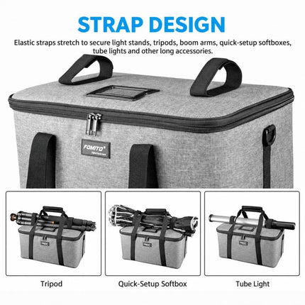 FOMITO AB-27 Handheld Portable Large Capacity Camera Bag Outdoor DSLR Digital Camera Lens Case, AB-27 Grey, AB-27 Black