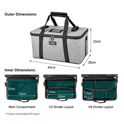 FOMITO AB-27 Handheld Portable Large Capacity Camera Bag Outdoor DSLR Digital Camera Lens Case, AB-27 Grey, AB-27 Black