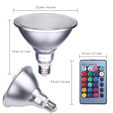 E26 / E27 PAR38 RGB LED Flood Light Bulb 20W Dimmable Color Changing Spotlight with Remote