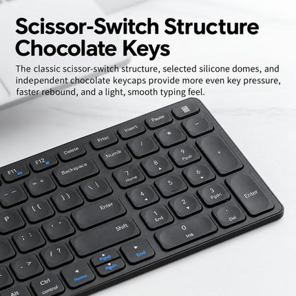 Rapoo Ultra-Thin Multi-Device Wireless Keyboard Mouse Combo, Bluetooth 5.0/2.4G Silent Desktop Set, 9000S White 78-Key, 9300S Dark Gray 99-Key, 9000S Dark Gray 78-Key, 9300S White 99-Key