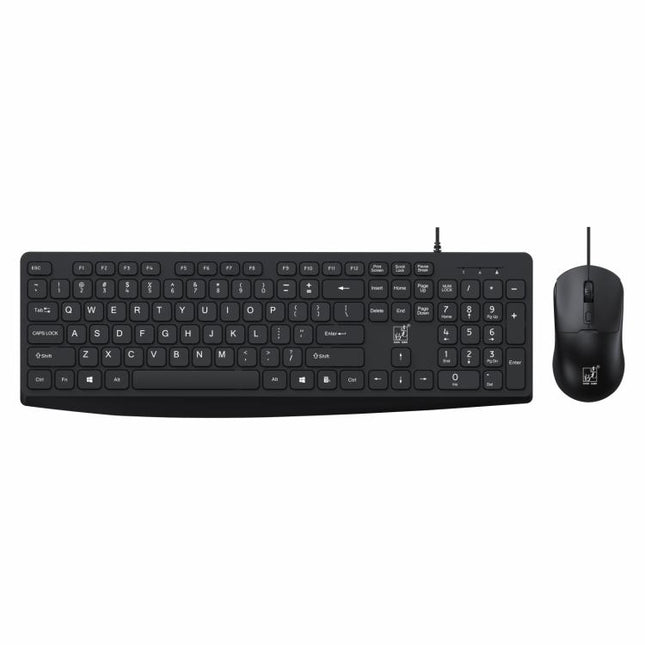 ZGB Q9Pro Wired Color Block Keyboard Mouse Combo, Silent Ergonomic 105 Keys Set with 1600 DPI Mouse