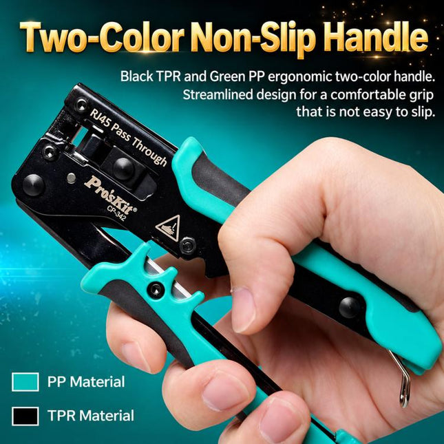 Pass Through Crystal Head Ethernet Cable Cutter Multi-Function Network Crimping Tool, CP-342