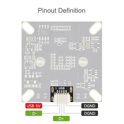 WAVESHARE 8MP USB Camera Module Type B, IMX415 Sensor Chip, USB2.0 Port, Onboard Dual Microphones, 35834
