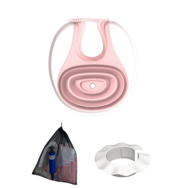 Household Reclining Foldable Hair Washing Basin For Pregnant Women Elderly & Kids, Bowl, Bowl + Waterproof Ring + Pouch, Bowl + Large Shawl + Pouch