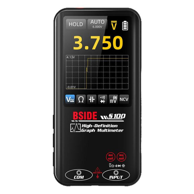 Smart Graphic Multimeter Large-Screen HD Auto-Range Digital Multimeter, S100 (Black)