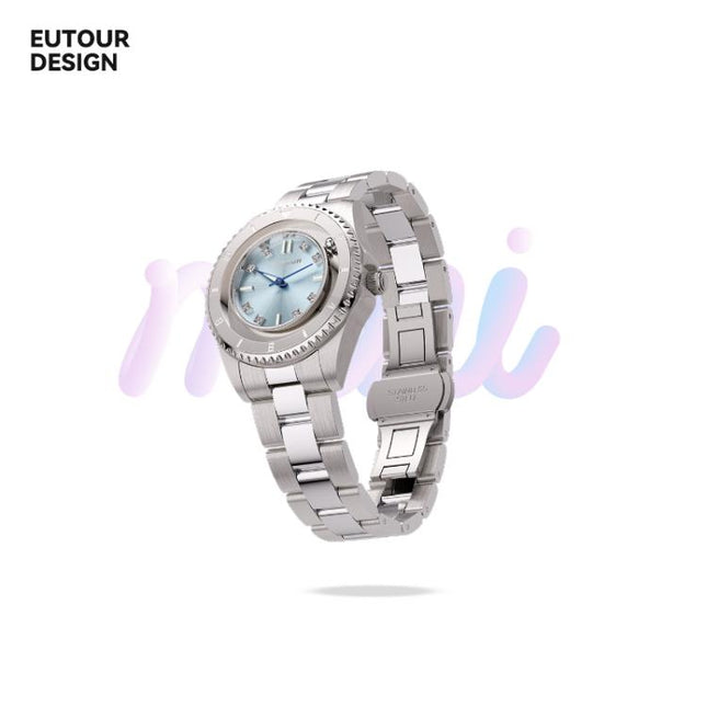 EUTOUR X069 Magnetic Watch for Women Unique Floating Hour Hand Design Minimalist Wristwatch, Neon Gold Steel Band, Neon Blue Steel Band, Neon Blue Leather Band, Neon Gold Leather Band