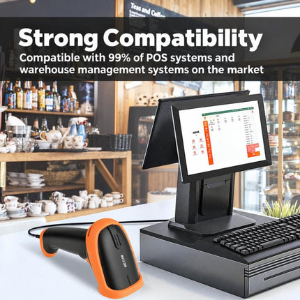 Wireless Barcode & Qr Code Scanner Handheld Supermarket Cash Register Barcode Scanner, NETUM S5 Wired, NETUM S8 Wireless