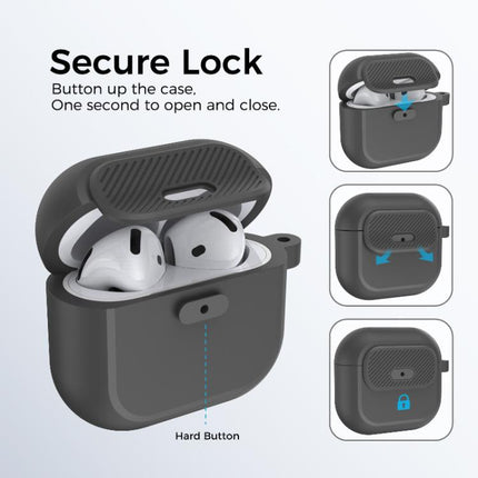 AhaStyle JY22 Silicone Case With Integrated Locking Clasp Shockproof Protective Shell Cover, For Airpods 4 / 5
