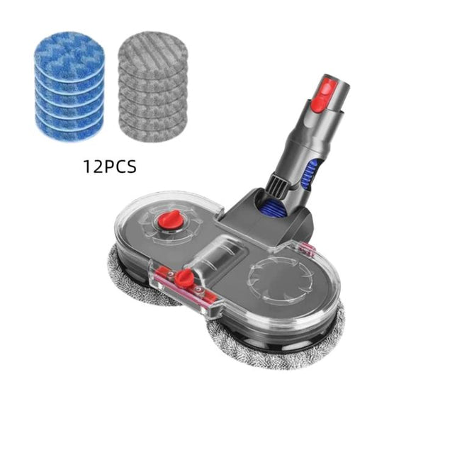 Electric Mop Attachment Wet Dry Vacuum Head with 12pcs Microfiber Pad, For Dyson V7/V8/V10/V11/V15, For Dyson V10 Slim/V12
