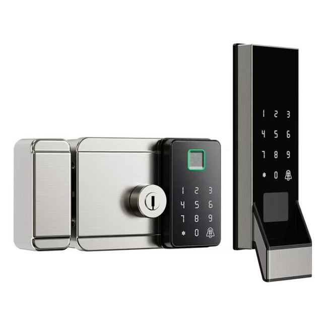 Smart Fingerprint Door Lock for Iron Gates, Waterproof Keyless Entry System with Tuya or TTLock App Control, 1-Side Tuya, 1-Side TT, 2-Side Tuya, 2-Side TT