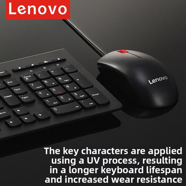 Lenovo Wired Keyboard and Mouse Combo Silent Universal for Laptop Desktop PC
