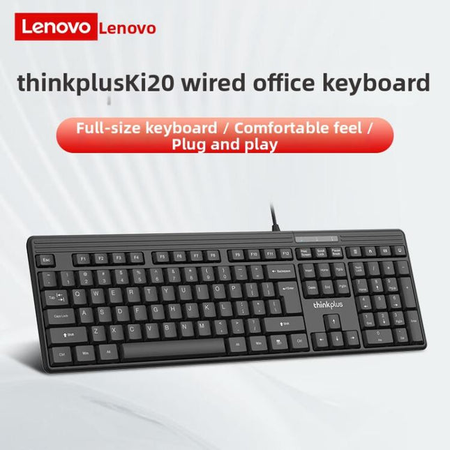 Lenovo Wired Keyboard Full Size USB Office Computer Desktop Numeric Keypad