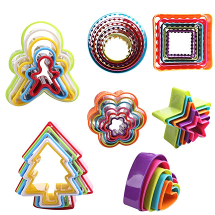5pcs / Set Cookies Plastic Cake Mould Biscuit Plunger Forms DIY Baking Tools