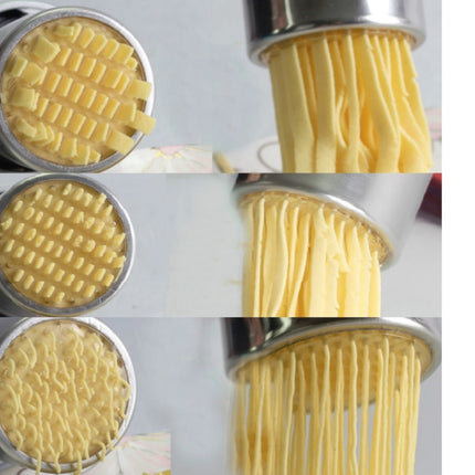 Household Stainless Steel Pasta Machine Small Manual Pasta Machine Multi-function Noodle Machine, Noodle Machine + 7 PCS Mould