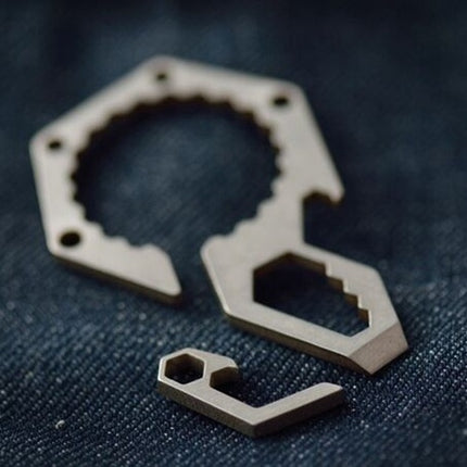 EDC Mini Lightweight Bottle Beer Opener Keyring Pocket Tool Outdoor Camp Hike Utility Gadget, Titanium Alloy, Stainless steel