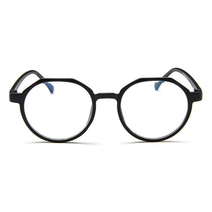 Fashion Eyeglasses Retro TR Frame Plain Glass Spectacles, Blue, Bright black, Matte Black, Pink, Gray