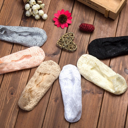 5 Pairs Summer women Silicon Lace Boat Socks Invisible Cotton Sole Non-slip Sock