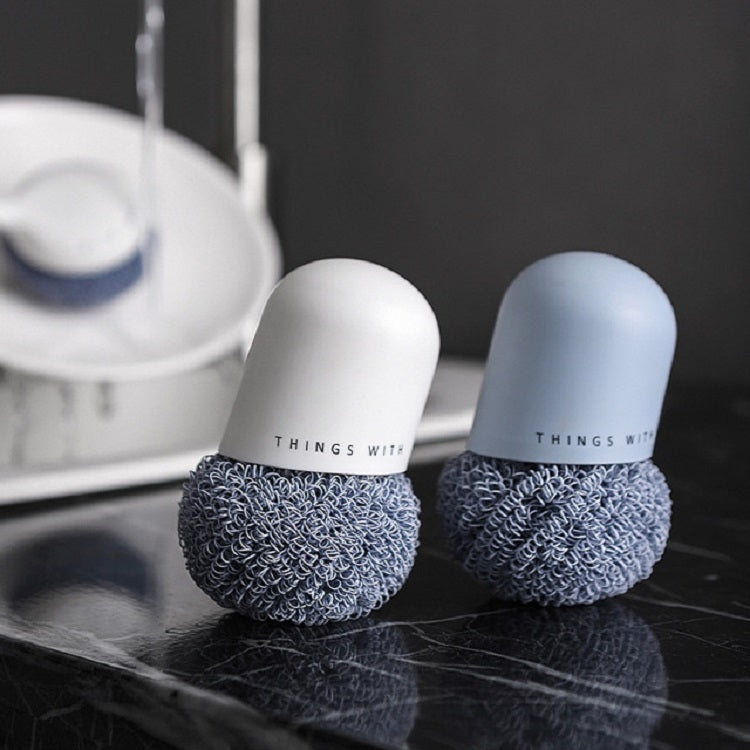 Polyester Cleaning Ball Household Handle Cleaning Brush Kitchen Short Handle Dishwashing Pot Brush