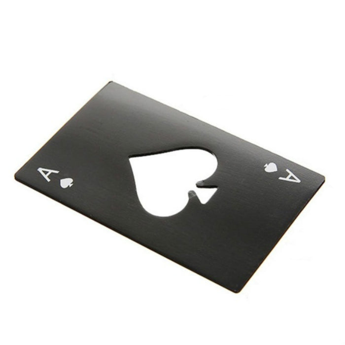 2 PCS Stainless Steel Bottle Beer Opener Poker Playing Card Spades Soda Bottle Cap Opener