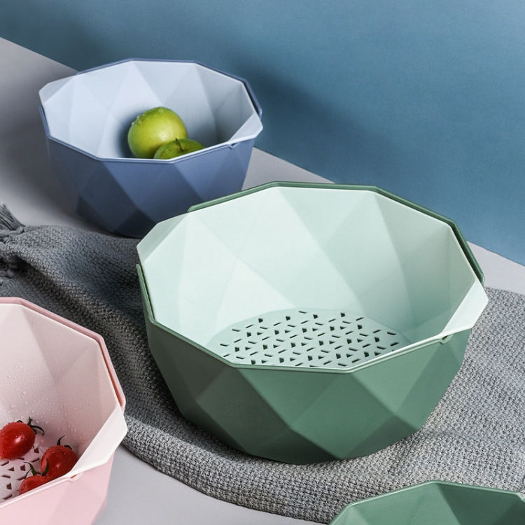 Double-layer Hollow Drain Basket Household Plastic Multi-function Washing Vegetables and Fruit Dishes