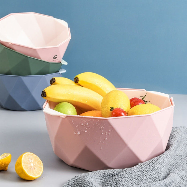 Double-layer Hollow Drain Basket Household Plastic Multi-function Washing Vegetables and Fruit Dishes