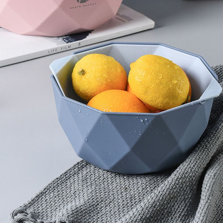 Double-layer Hollow Drain Basket Household Plastic Multi-function Washing Vegetables and Fruit Dishes