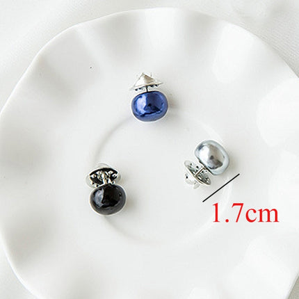 10 PCS Versatile Pearl Stud Buckle Anti-light Collar Buttonigan Shawl Pin Needle Diy Scarf Collar Pin Brooch Pin, Black, Red, Champagne, Sliver, White, Purple, Random Color