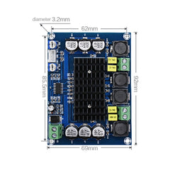 XH-M543 120W+120W  Dual-channel Stereo High Power Digital TPA3116D2 Audio Power Amplifier Board, 120W+120W Dual-channel Audio Amplifier