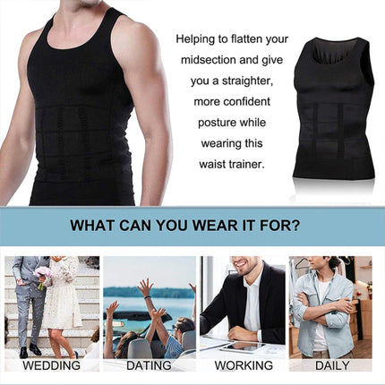 3PCS Men Slimming Body Shaper Vest Underwear, XL, XXL, S, L, M
