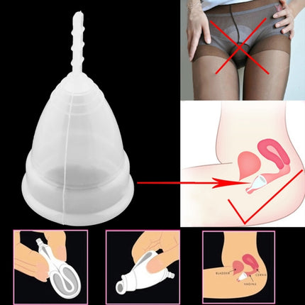 3PCS Reusable Soft Cup Medical Grade Silicone Menstrual Cup, Large, Small