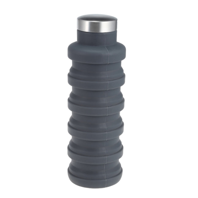 Portable Silicone Water Bottle Retractable Folding Coffee Bottle Outdoor Travel Drinking Sport Drink Kettle,Capacity:500ml, Gray, Orange, Blue, Purple