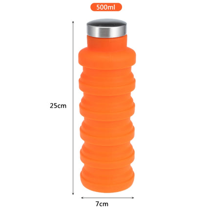 Portable Silicone Water Bottle Retractable Folding Coffee Bottle Outdoor Travel Drinking Sport Drink Kettle,Capacity:500ml, Gray, Orange, Blue, Purple