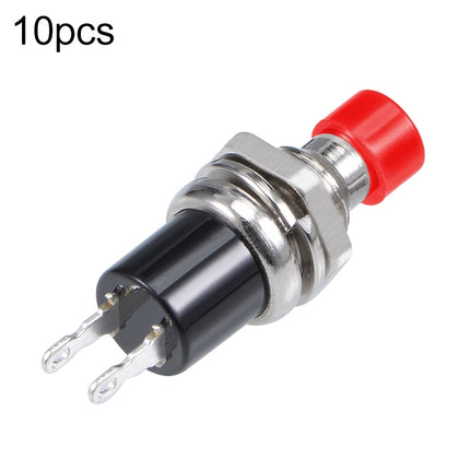 10 PCS 7mm Thread Multicolor 2 Pins Momentary Push Button Switch