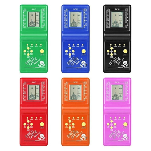Classic Tetris Brick Game Handheld Game Console, Bulit-in 7 Kinds Games, Random Color Delivery