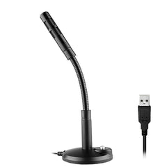 USB Condenser Microphone with Cable for Computer PC Desktop Laptop Notebook Cable Recording Gaming Podcasting, Black