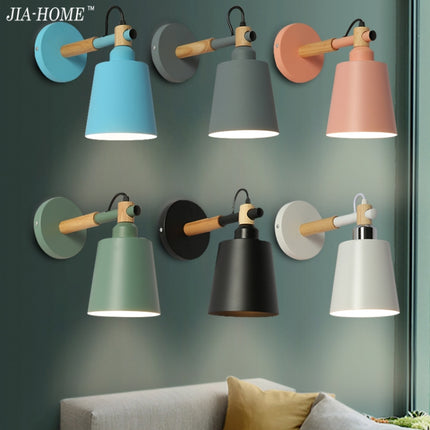 Staircase Aisle Bedside Bedroom Wall Lamp Creative Simple Background Restaurant Oblique Barrel Light, AC 220V, White, Black, Green, Pink, Blue