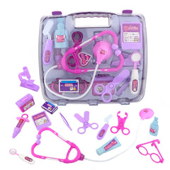 Simulation Stethoscope Set Portable Medicine Box Child Doctor Role Playing Toy, Stethoscope Set (Purple), Stethoscope Set (Blue)