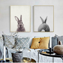 Rabbit Before and After the Computer Printing Decorative Painting Frameless Core