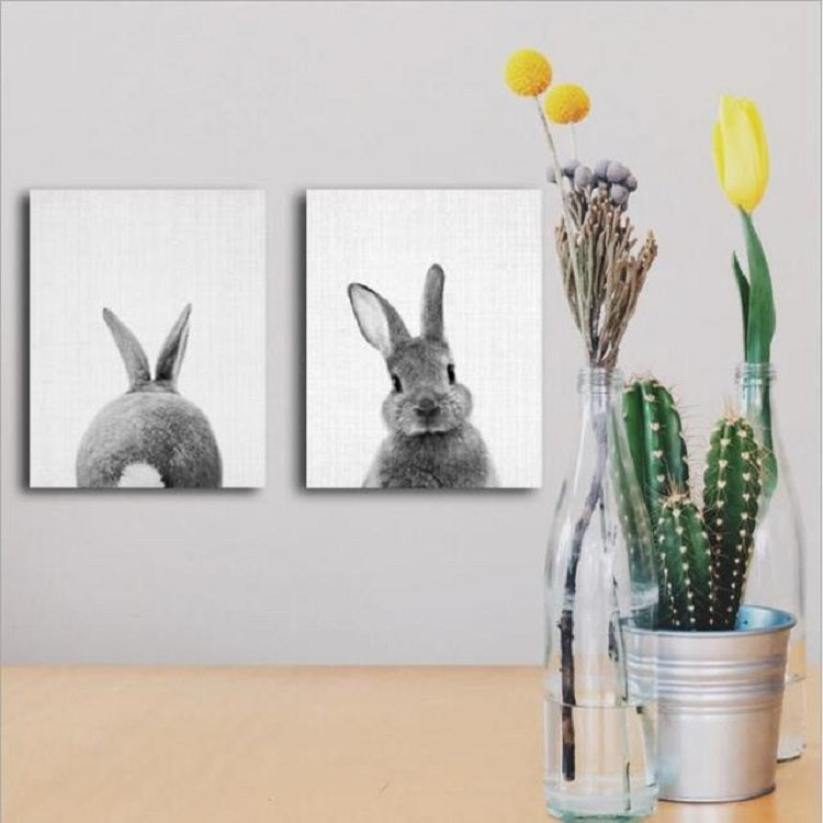 Rabbit Before and After the Computer Printing Decorative Painting Frameless Core