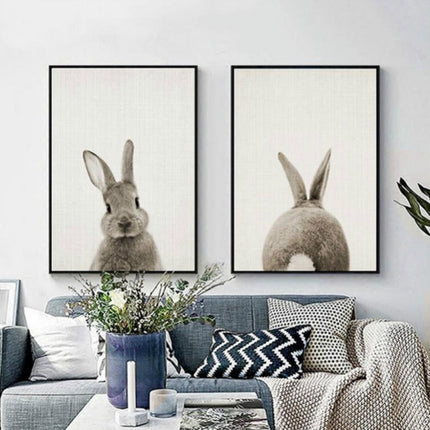 Rabbit Before and After the Computer Printing Decorative Painting Frameless Core