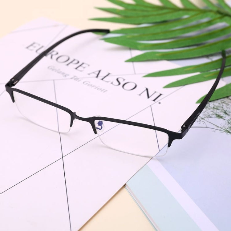 Anti Blu-ray Business Eye Glasses for Men Metal Frame Plain Glass Spectacles
