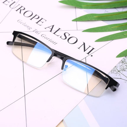 Anti Blu-ray Business Eye Glasses for Men Metal Frame Plain Glass Spectacles