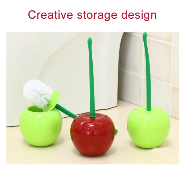 Cherry Shaped Toilet Brush Bathroom Creative Lovely Lavatory Brush Toilet Cleaning Kit, Red, Green