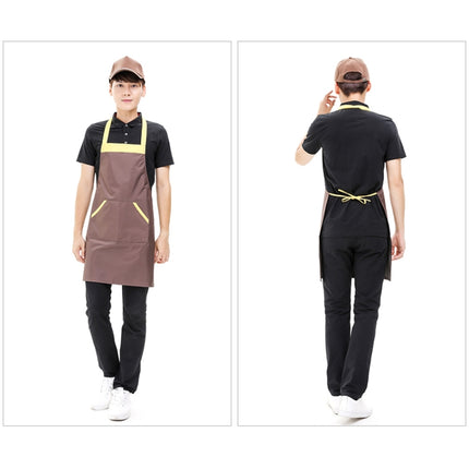 Solid Color Polyester Home Apron Antifouling Simple Adult Apron