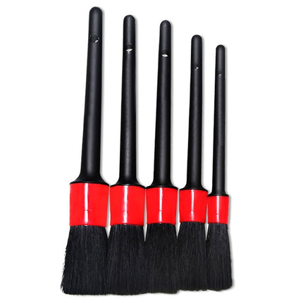 5 Pcs Car Detailing Brush Cleaning Natural Boar Hair Brushes Auto Detail Tools Products Wheels Dashboard, 5 in 1 Random Color Delivery, 5 in 1 Black, 5 in 1 White