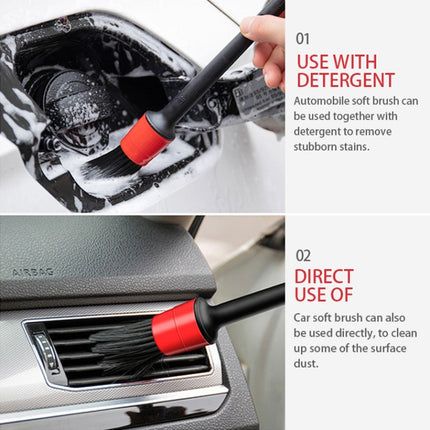 5 Pcs Car Detailing Brush Cleaning Natural Boar Hair Brushes Auto Detail Tools Products Wheels Dashboard, 5 in 1 Random Color Delivery, 5 in 1 Black, 5 in 1 White