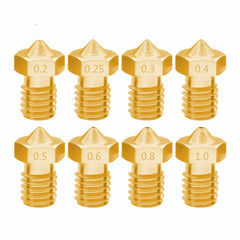 8 PCS Bugatti 3D Printer Accessories E3D-V5 V6 Nozzle M6 Thread Consumables Hot Nozzle, 1.75/0.2mm, 1.75/0.25mm, 1.75/0.3mm, 1.75/0.35mm, 1.75/0.4mm, 1.75/0.5mm, 1.75/0.6mm, 1.75/0.8mm, 1.75/1.0mm, 3/0.2mm, 3/0.3mm, 3/0.4mm, 3/0.5mm, 3/0.6mm, 3/0.8mm