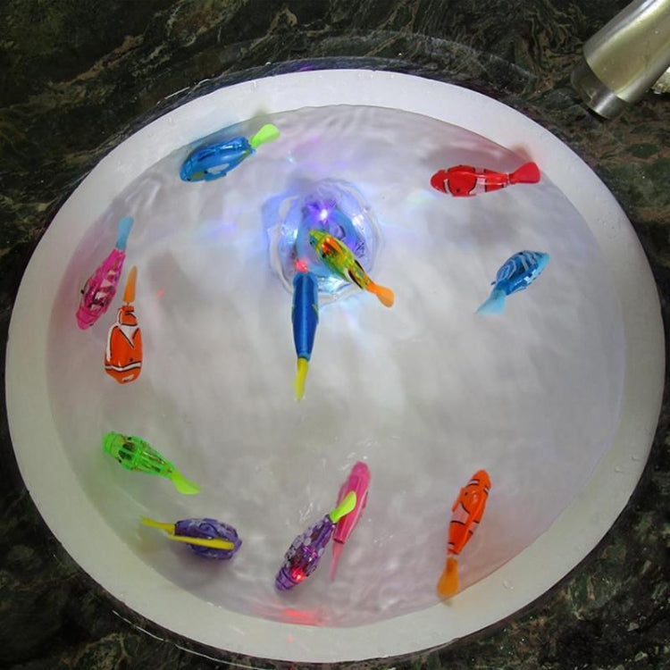 8 in 1 Simulation Electric Fish Babies Shower Toy with Swimming & Lighting Function, Simulation Electric Fish